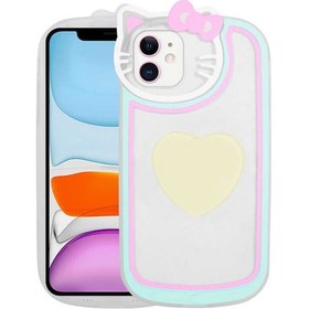 Resim İphone 12 Uyumlu Kedi Figürlü Transparan Pop Soketli Zore Ritmik Kılıf-beyaz Beyaz 