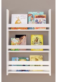 Resim Praticomobilya Montessori Çocuk Odası Eğitici Kitaplık 3 Raflı Beyaz 