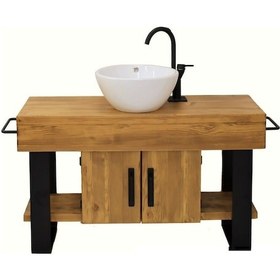 Resim Ntconcept Masif Ağaç Lavabo Dolabı (Hilton) (419438947) 