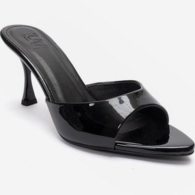 Resim Luvishoes Tıera Siyah Rugan Kadın İnce Topuklu Terlik 