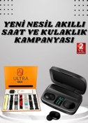 Resim Toptan Bulurum Yeni Nesil Akıllı Saat ve Bluetooth Kulaklık Kampanyası Dokunmatik Kare 7 Kordonlu 