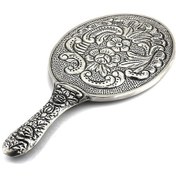 Resim Altın Sepeti GA057 Gümüş Çiçekli El Aynası 