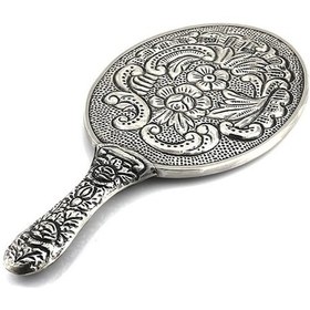 Resim Altın Sepeti GA057 Gümüş Çiçekli El Aynası 