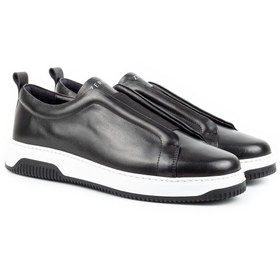 Resim ZERBAY Kamet Casual Hakiki Deri Erkek Ayakkabı, Günlük Ayakkabı, Sneakers Siyah 