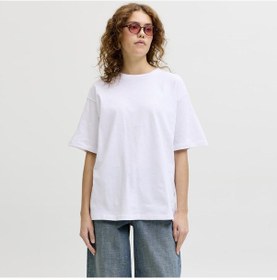 Resim Jack & Jones Kadin Sirt Baskili Bol Kalip Tisört - Valentine - 12275280 - 3 Beyaz 