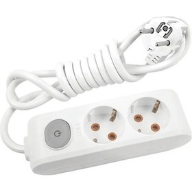 Resim Avarson 2'li İkili Priz Topraklı Anahtarlı Kablolu 3x1,5 Ttr 25 Yirmi Beş Metre 