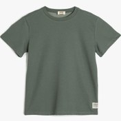 Resim Erkek Çocuk Pamuklu Kısa Kollu Bisiklet Yaka Oversize Basic Tişört 