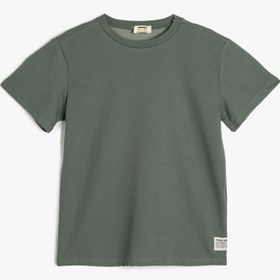 Resim Erkek Çocuk Pamuklu Kısa Kollu Bisiklet Yaka Oversize Basic Tişört 
