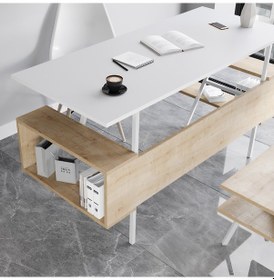 Resim Lagomood İrony Joline Ofis Takımı Beyaz - Meşe 