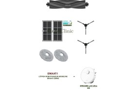 Resim Roboclinic Dreame L40 Ultra Ce Robot Süpürge Uyumlu Yedek Fırça, Hepa Filtre, Mop Paspas Set-7 Parça 