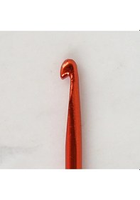 Resim Abarta 4,0mm Renkli Metal Gagalı Örgü Şiş Tunus Tığ 25cm- Kırmızı 1 Adet 