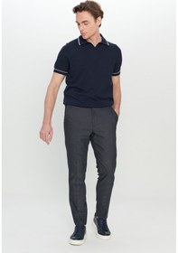Resim AC&Co / Altınyıldız Classics Erkek Lacı Yünlü Slim Fit Beli Gizli Lastikli Armürlü Yan Cepli Esnek Klasik Pantolon Lacı 
