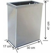 Resim Paslanmaz Metal Duvar Montajlı Çemberli Çöp Kovası 20 Litre 