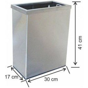 Resim Paslanmaz Metal Duvar Montajlı Çemberli Çöp Kovası 20 Litre 