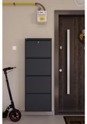 Resim Ceha Kilitli 4'lü Metal Ayakkabılık Antrasit - K.AYK-4 /AB7024/KL 