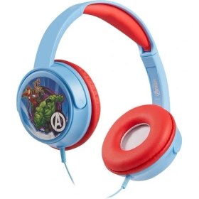 Resim Volkano Kablolu Mikrofonlu Kulaklık Marvel Avengers Kulaklık Lisanslı MV-6513-AV2 Hulk Iron Man Demir Adam Thor Yenilmezler 5 Adet Sticker Ile Birlikte 