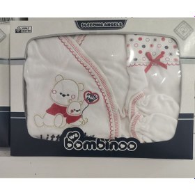 Resim Bambinoo Bambino Kırmızılı 5 Li Zıbın Seti Hastane Çıkışı Pamuklu Kırmızı 