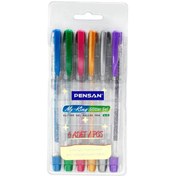 Resim Pensan Tükenmez Kalem My-King Jel Simli 6 Renk 