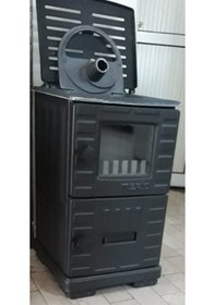 Resim Meriç Mat Midi Siyah Turbo Döküm Camlı Şömine Soba Uyuyan Kömür 