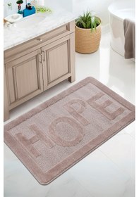 Resim Doğal Kaymaz Taban Banyo Paspas Uzun Ömürlü Yumuşak Dokulu Su Emici Yıkanabilir Hope 60x100 Vizon 