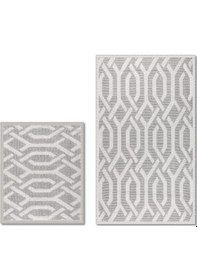 Resim Lyon Doğal Pamuklu 2'li Banyo Paspas & Halı Seti 60x100 50x60 Taş Taş 