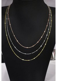 Resim Omar Silver Kadın Üçlü Mix Renkli Gümüş Pullu Gurmet Set Zincir K (504190139) 