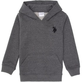 Resim U.S. Polo Assn. Erkek Çocuk Antrasit Melanj Basic Kapüşonlu Sweatshirt 50313980-VR081 