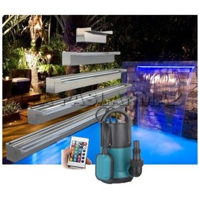 Resim 170 CM 304 Kalite Rgb Ledli Paslanmaz Duvar Şelalesi+Pompa Dahil 