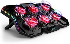 Resim Rampage AD-RX44 X-GALE Siyah 6 Fan 12 Işık Modlu 7 Açılı Notebook Soğutucu Stand 