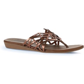 Resim Bueno Shoes Taba Parlak Deri Kadın Parmak Arası Terlik 01wu7460 