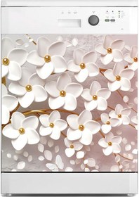 Resim Bulaşık Makinesi Sticker Kaplama Beyaz Eşya Kaplama 3d Pembemsi Ağaç 