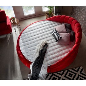 Resim Nivabaza Yuvarlak Yatak Liverpool Karyola Baza Set Sandıksız Tüm Renklerde 