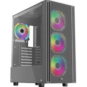 Resim PowerBoost X-12B USB 3.0 Mesh 4 x ARGB Fanlı Siyah Kasa (PSU Yok) 
