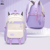 Resim BXboat Açık Mor ve Bej Kız Çocukları Sırt Çantası - Moda 39.62cm Laptop Bölmesi, Dayanıklı Naylon, Çok Fonksiyonlu Cepler, Genç Kızlar, Ortaokul Öğrencileri için Günlük Seyahat Çantası, Trendy Sırt Çantası, Güvenli Fermuarlı Çanta, Sırt Çantası Çantası 