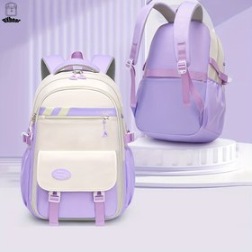 Resim BXboat Açık Mor ve Bej Kız Çocukları Sırt Çantası - Moda 39.62cm Laptop Bölmesi, Dayanıklı Naylon, Çok Fonksiyonlu Cepler, Genç Kızlar, Ortaokul Öğrencileri için Günlük Seyahat Çantası, Trendy Sırt Çantası, Güvenli Fermuarlı Çanta, Sırt Çantası Çantası 