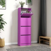Resim Adore Flat Duo 4 Katlı Ayakkabılık Dolabı - Mor 