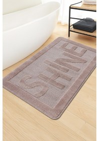 Resim Doğal Kaymaz Taban Banyo Paspas Uzun Ömürlü Yumuşak Dokulu Su Emici Yıkanabilir Shine 60x100 Vizon 