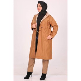 Resim 33055 Büyük Beden Fermuarlı Bondit Kap-Taba 