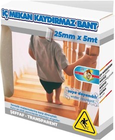Resim Geseus Şeffaf Transparan Zemin Kaydırmaz Duş,Havuz Kaydırmaz Bant 25mmX5MT 