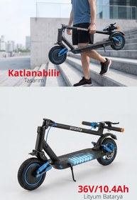 Resim Piranha 5015-M 600W Elektrikli Scooter 36V 10.4Ah 35 Km Menzil Katlanabilir Çift Amortisör Sinyal 