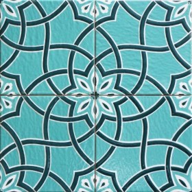 Resim Kütahya Çini Yapı Tasarım AC97 20X20 cm 4 Adet Çini Karo 