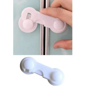Resim Selfbuysell Bebek Çocuk Güvenliği Çekmece ve Dolap Için Kendiliğinde Yapışkanlı Vidasız Kapak Kilidi 