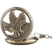 Resim keyfimshop Kişiye Özel Retro Kartal Kabartmalı Quartz Köstekli Saat 