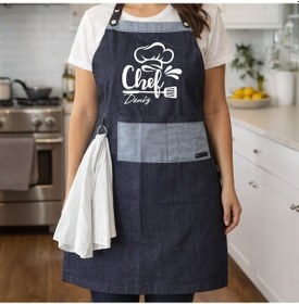 Resim Bk Gift Kişiye Özel İsimli Pamuk Denim Havlu Detaylı Mutfak Önlüğü -5, Aşçı Ve Şef Önlüğü, Ev Hediyesi Kobitmeyencom36589 Bk Gift Renkli 