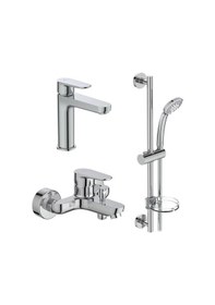 Resim Ideal Standard Cerafine O 3 Lü Aplike Banyo Seti, Krom, 3 Parça Bc554aa+bc500aa+b9503aa Is.35.03.01.01 Krom 