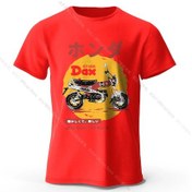 Resim Bolf Retro Bisiklet Sanat Tişört %100 Premium Pamuk Slim Fit El Boyalı Motosiklet Baskılı Tişört - Sürüş Tutkunları İçinkırmızı 