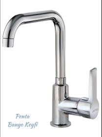 Resim Penta Agena Serisi Lavabo + Eviye + Banyo Bataryası - L Boru Krom 