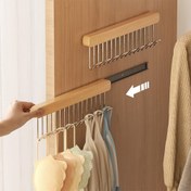 Resim 1 adet Çekme Çıkarma Kaydırma Askı, 12 Askı ile Bel, Bağcık, Tank Üst, Şal ve Takı için Tasarruf Sağlayan Düzenleyici - Dolap Dolabı, Dolap Düzenleyicileri ve Depolama için Sol Yan Raylı Uzatma, Takı Düzenleyicileri 