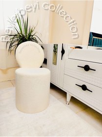 Resim BEYLERBEYİ Makyaj Masası Pufu, Kırem Renkli, Makyaj Berjer , Koltuk Puf , Dekoratif Puf, Sırtlı Puf, Puf 