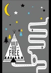 Resim Cotton Şönil Kaymaz Tabanlı Yıkanabilir Antibakteriyel Dijital Baskı Çocuk Halısı, CK-10175B-CTN-80X150 